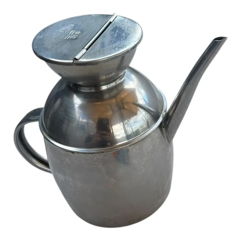 Ipac Inox Vintage Italian Stainless Steel 18/10 Olive Oil Carafe Dispenser 5.5